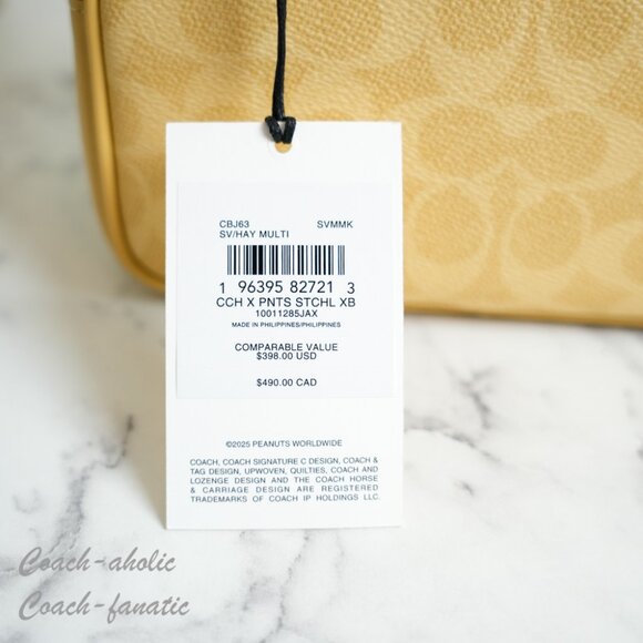 NWT Coach X Peanuts CBJ63 Satchel Crossbody Bag In Signature Canvas Charlie Brow - Picture 6 of 12